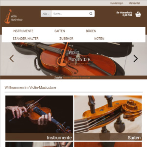 Violin Musicstore - Webdesign Relaunch: Responsive Online Shop für Violin Musicstore, Mainz [Gambio GX3, HTML, CSS, PHP, JS, Smarty / Fotografie]